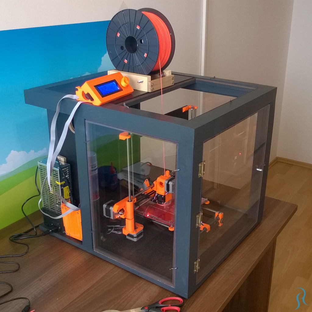 Prusa i3 3D printer enclosure completed